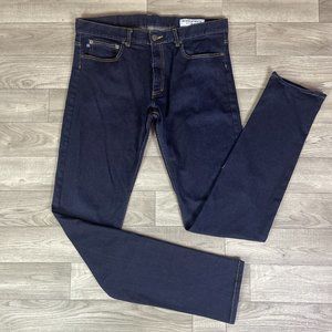 Mizzen + Main Stretch Slim Skinny Denim Jeans Dark Wash sz 34 x 35